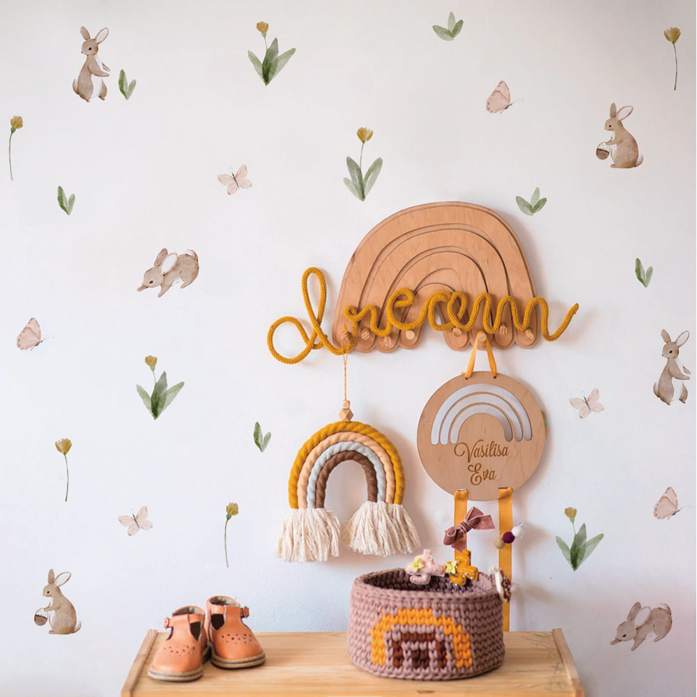 Summertime Watercolor  Cute Bu - Baby Nursery Wall Stickers recensione e prezzo