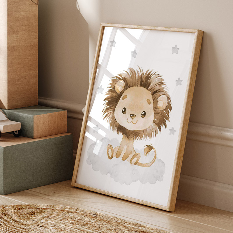 Elephant Giraffe Lion Custom B - Baby Nursery Name Wall Art recensione e prezzo