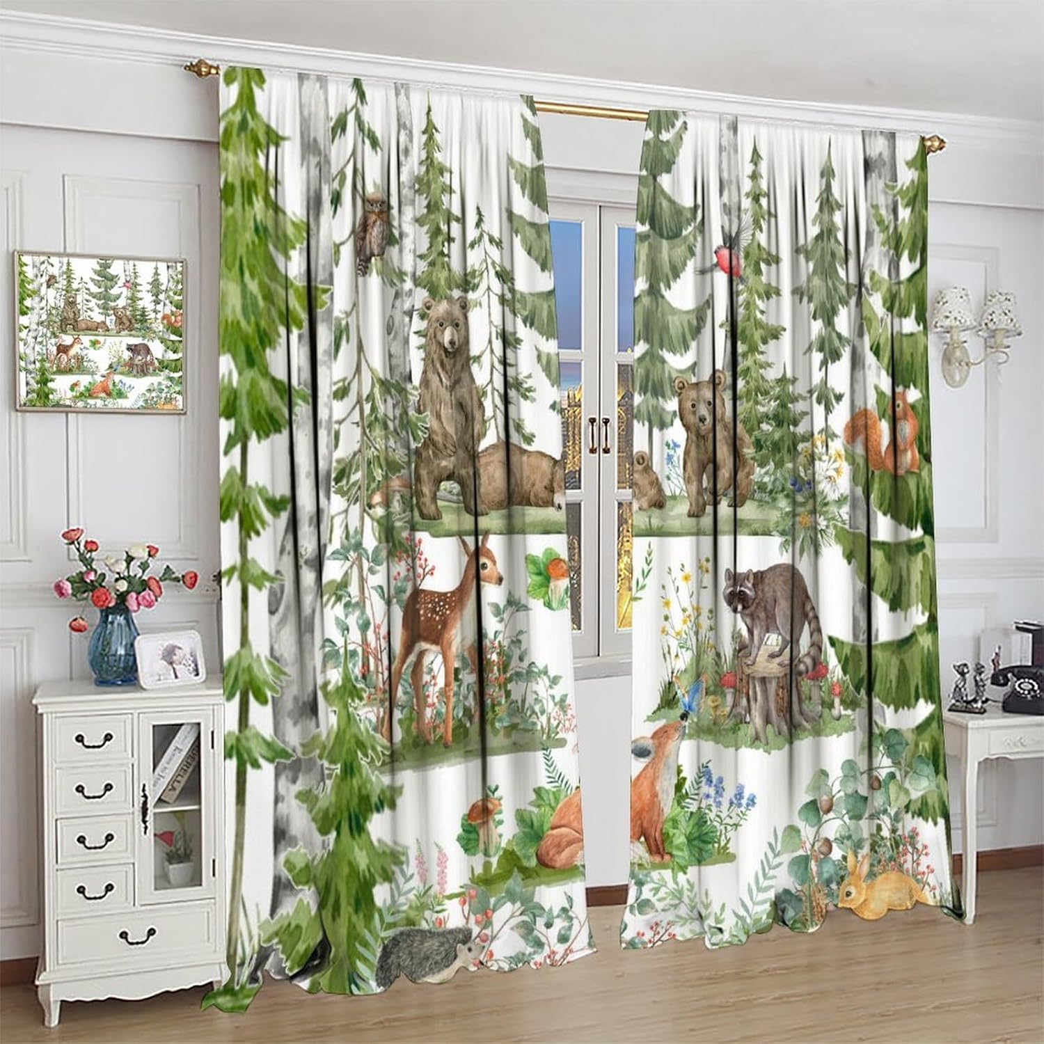 Forest Animal Curtains for Kid - Baby Nursery Green recensione e prezzo
