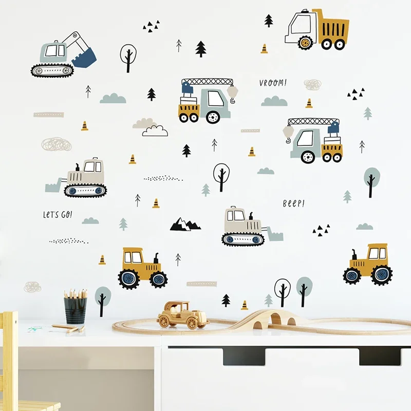 Hand Drawn Cute Cars Cargo Tru - Baby Nursery Wall Stickers recensione e prezzo