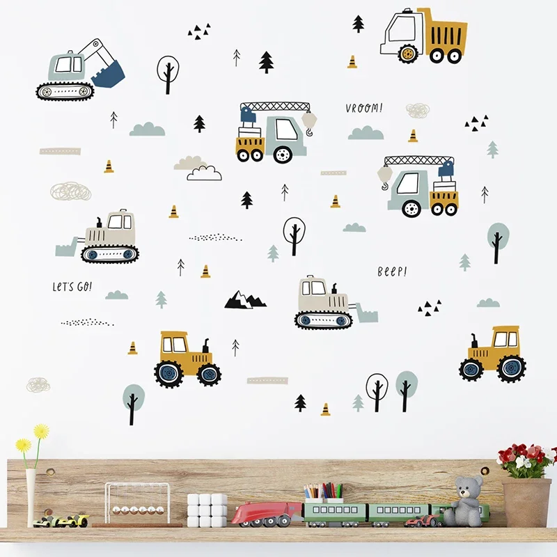 Hand Drawn Cute Cars Cargo Tru - Baby Nursery Wall Stickers recensione e prezzo