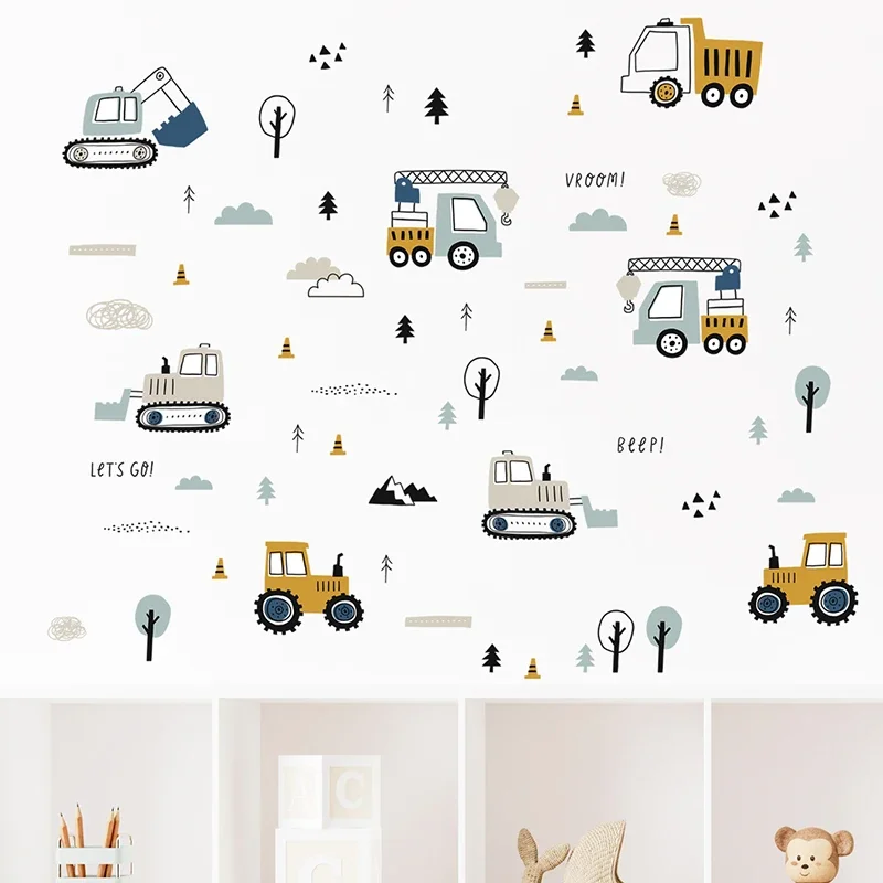 Hand Drawn Cute Cars Cargo Tru - Baby Nursery Wall Stickers recensione e prezzo