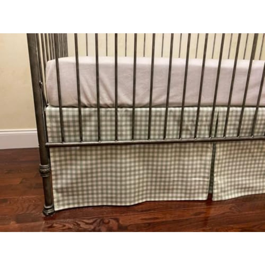 Crib Skirt Gingham Tailored Ba - Baby Nursery Gender Neutral recensione e prezzo