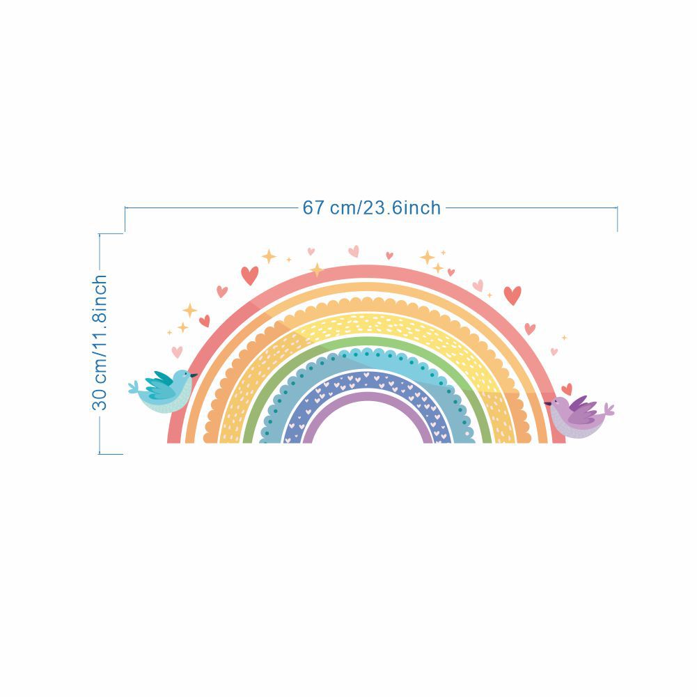 Colorful Rainbow Bird Love Wal - Baby Nursery Wall Stickers recensione e prezzo