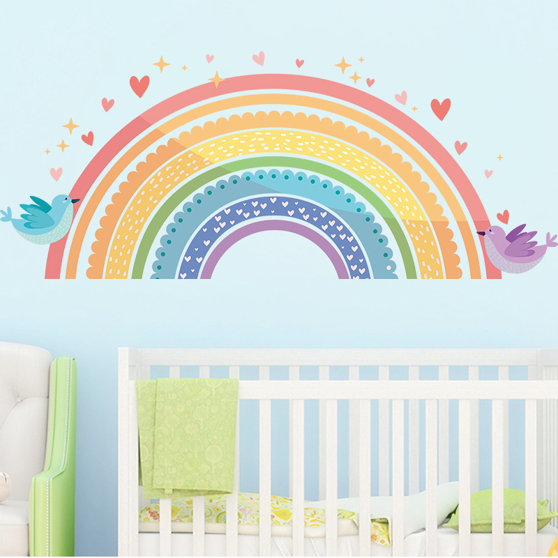 Colorful Rainbow Bird Love Wal - Baby Nursery Wall Stickers recensione e prezzo