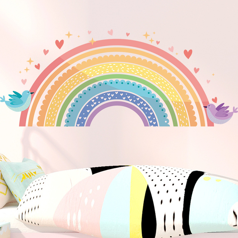 Colorful Rainbow Bird Love Wal - Baby Nursery Wall Stickers recensione e prezzo