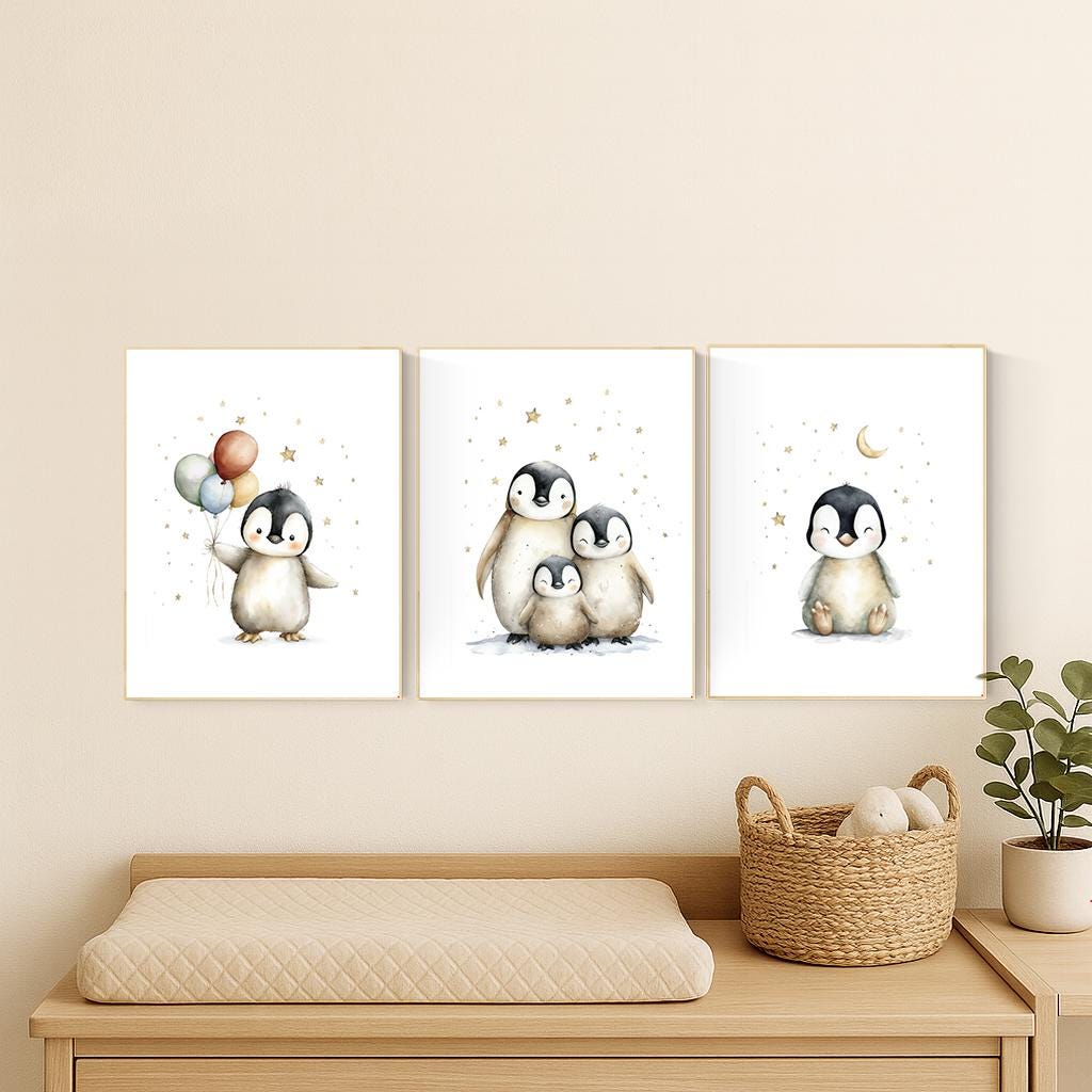 Penguin Nursery Art Prints Gen - Baby Nursery Gender Neutral recensione e prezzo