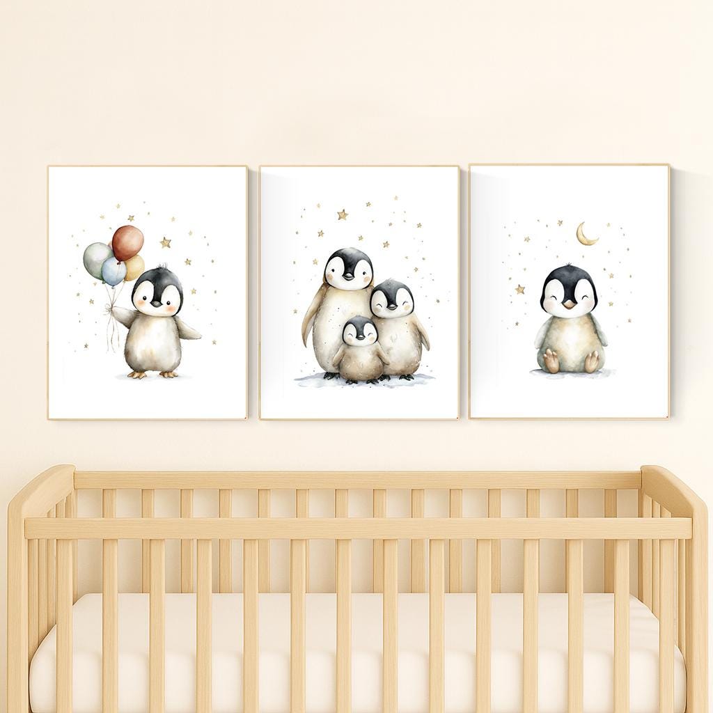 Penguin Nursery Art Prints Gen - Baby Nursery Gender Neutral recensione e prezzo