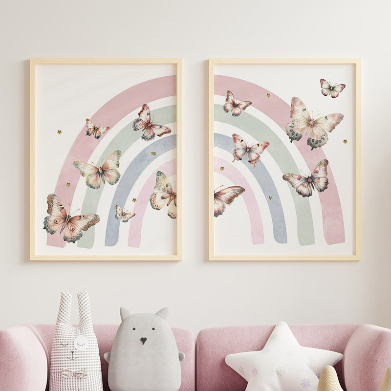 Pink Rainbow Butterfly Custom  - Baby Nursery Name Wall Art recensione e prezzo