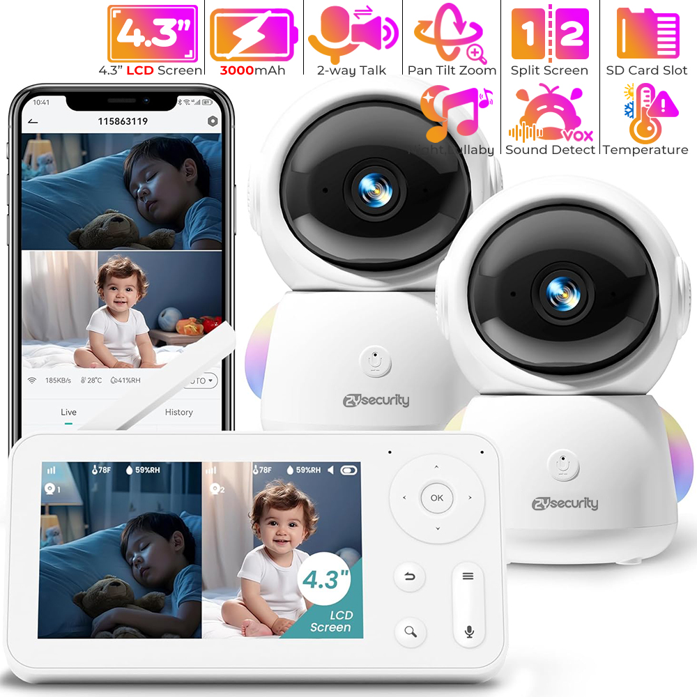 2K Baby Monitor with 2 Cameras - Baby Nursery Light recensione e prezzo