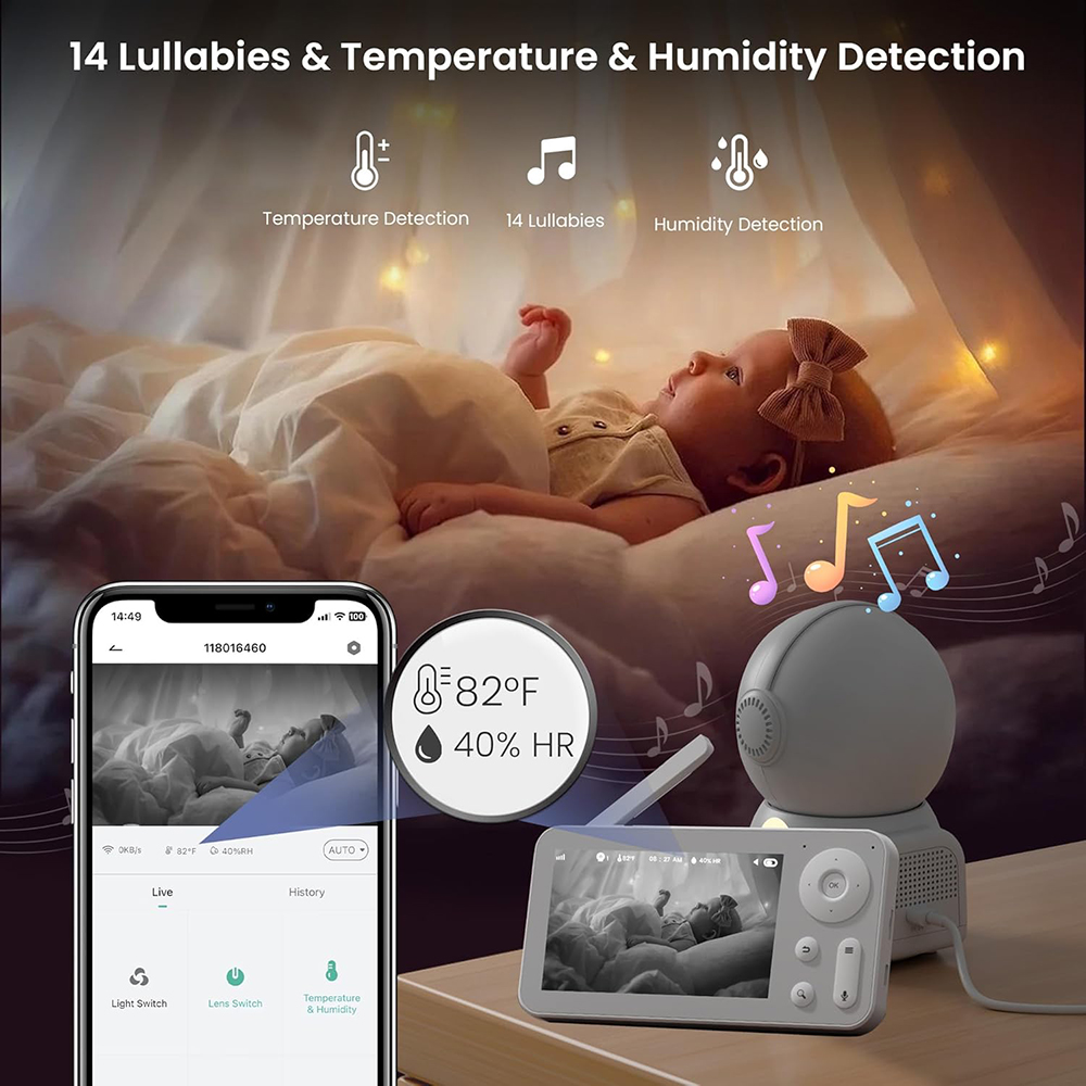 2K Baby Monitor with 2 Cameras - Baby Nursery Light recensione e prezzo