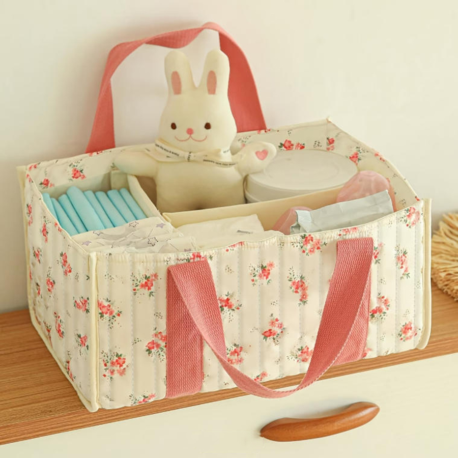 Floral Diaper Caddy Organizer, - Baby Nursery Basket recensione e prezzo