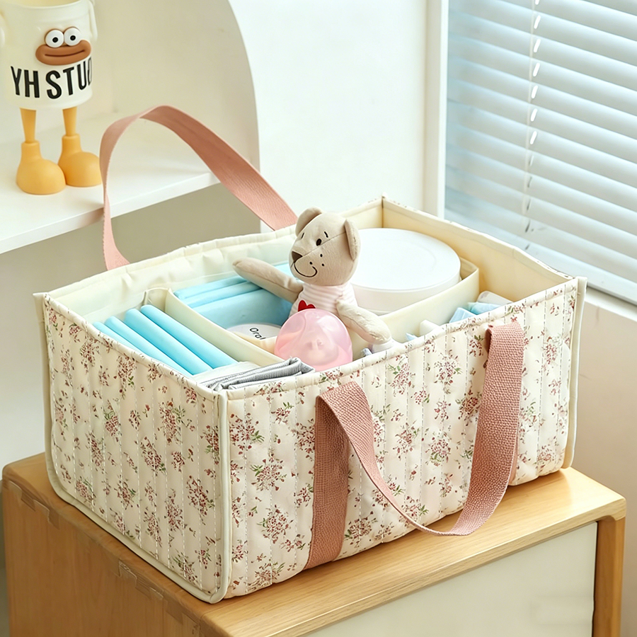 Floral Diaper Caddy Organizer, - Baby Nursery Basket recensione e prezzo