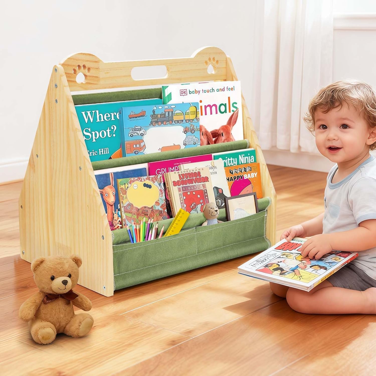 Double-Sided Small Bookshelf f - Baby Nursery Green recensione e prezzo