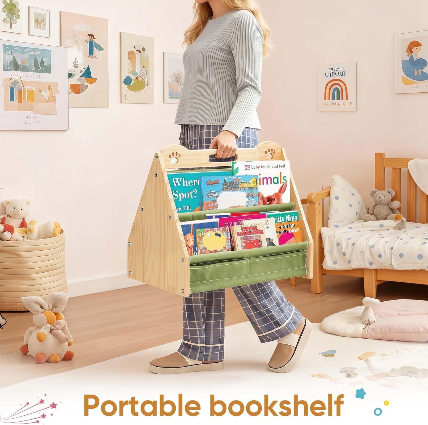 Double-Sided Small Bookshelf f - Baby Nursery Green recensione e prezzo
