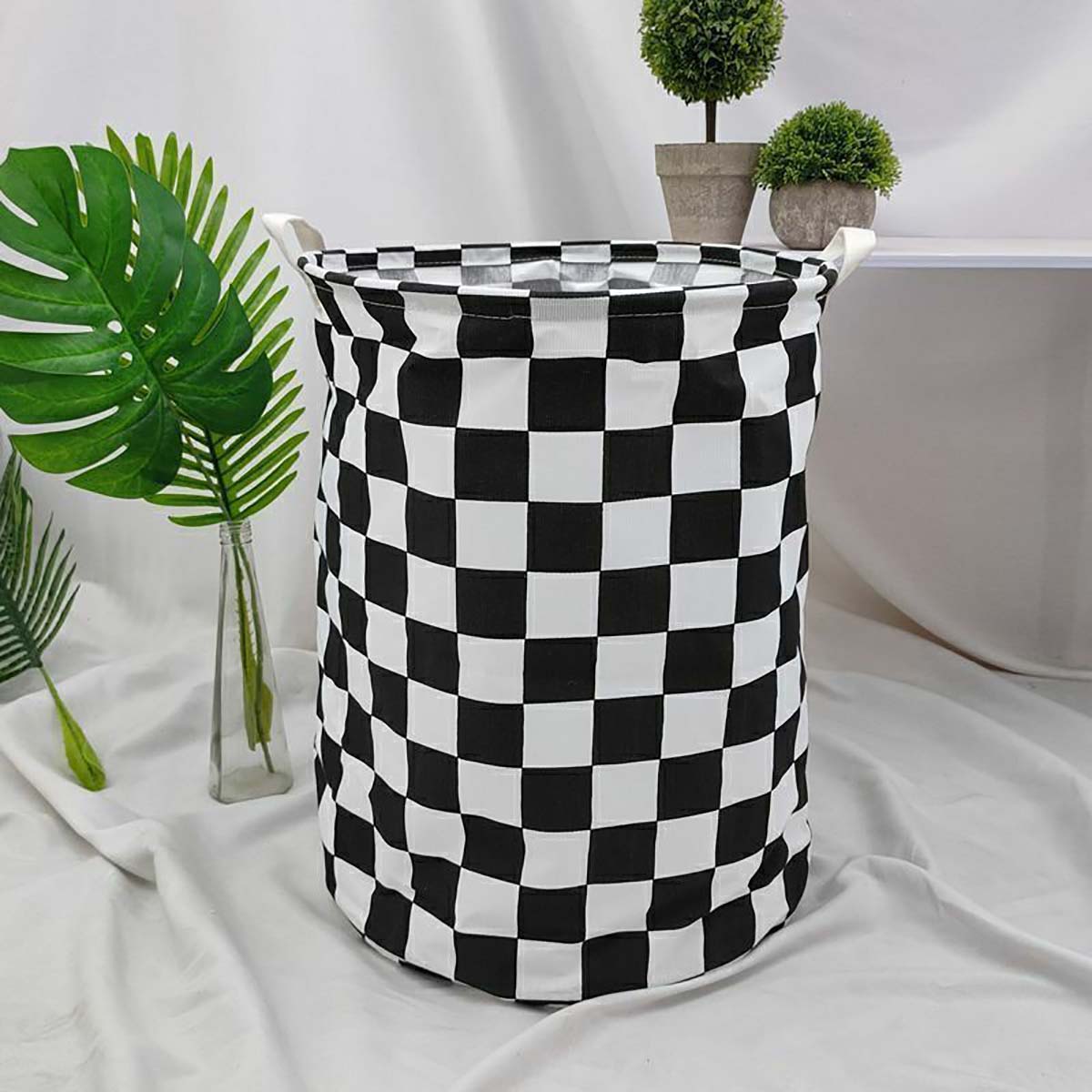 Modern Plaid Canvas Storage Ba - Baby Nursery Basket recensione e prezzo