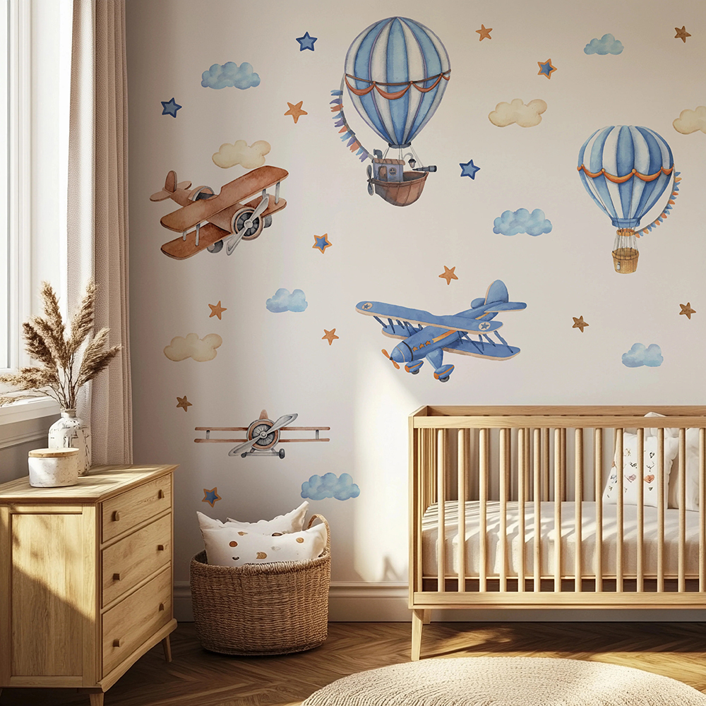 Cartoon Airplanes Hot Airballo - Baby Nursery Wall Stickers recensione e prezzo