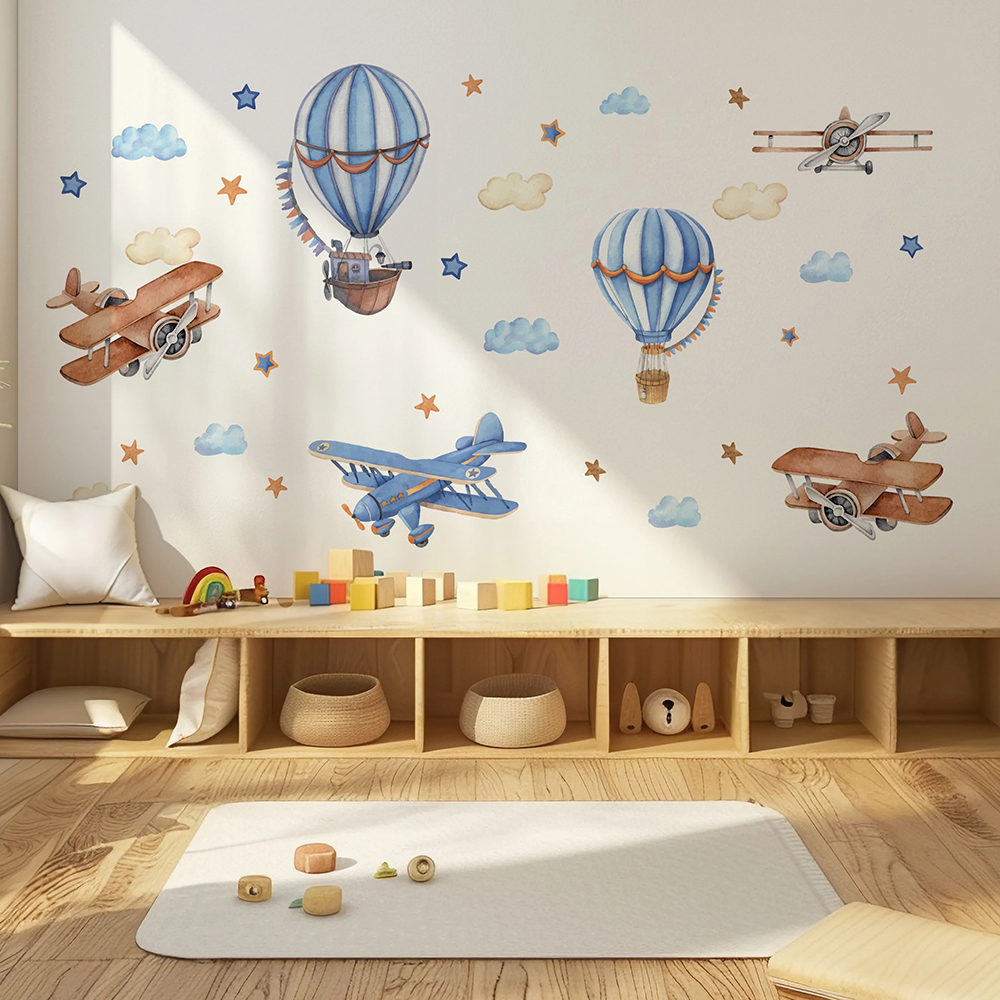 Cartoon Airplanes Hot Airballo - Baby Nursery Wall Stickers recensione e prezzo